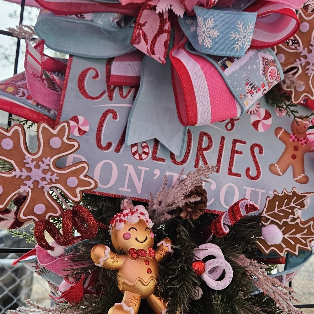 Gingerbread Christmas Door Wreath.